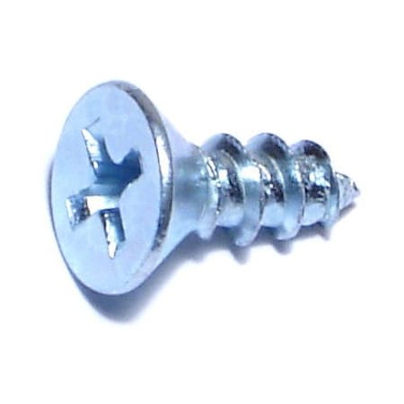 Midwest Fastener Sheet Metal Screw, #10 x 1/2 in, Zinc Plated Steel Flat Head Phillips Drive, 100 PK 03020
